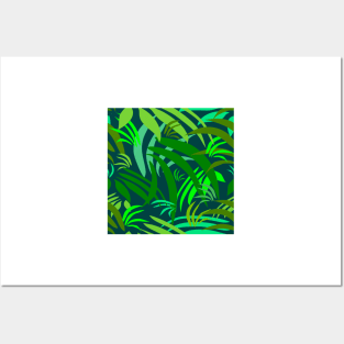 Fronds on Deep Teal Repeat 5748 Posters and Art